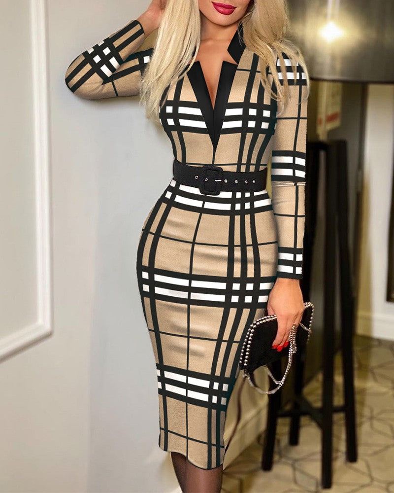 Plaid long sleeve belted dress J Mitchell's Boutique Plaid long sleeve belted dress J Mitchell's Boutique
